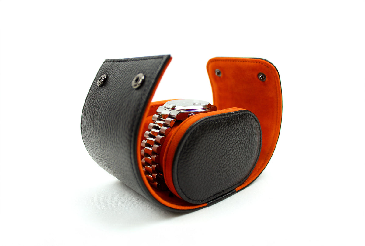 Watch Case Black for 1 Watch | Genuine Leather