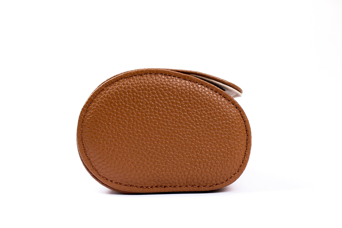 Brown watch roll for 3 watches | Genuine leather